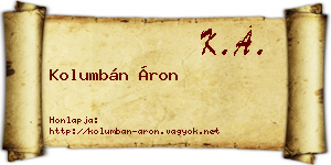 Kolumbán Áron névjegykártya