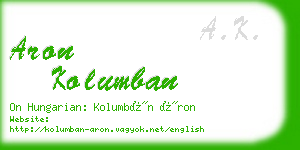 aron kolumban business card